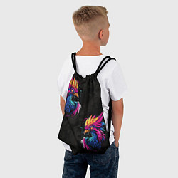 Рюкзак-мешок Киберпанк Птица, цвет: 3D-принт — фото 2