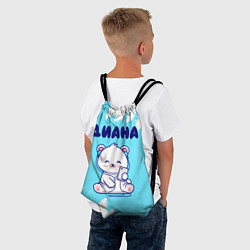 Рюкзак-мешок Диана белый мишка, цвет: 3D-принт — фото 2