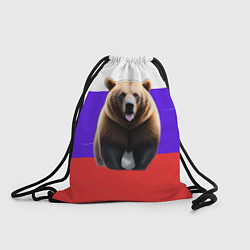 Рюкзак-мешок Медведь на флаге, цвет: 3D-принт
