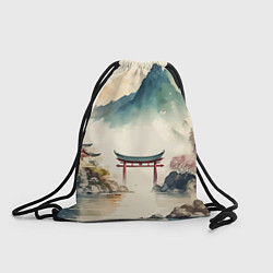 Рюкзак-мешок Японский пейзаж - акварель, цвет: 3D-принт