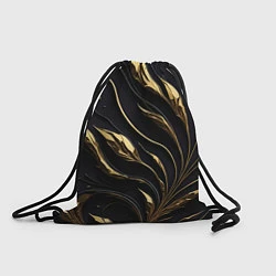 Рюкзак-мешок Золотой орнамент на черном, цвет: 3D-принт