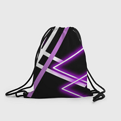 Рюкзак-мешок Фиолетовые полоски с неоном, цвет: 3D-принт