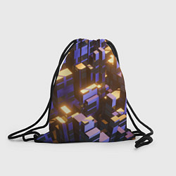 Рюкзак-мешок Фиолетовые и светящиеся кубы, цвет: 3D-принт