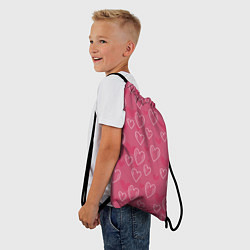 Рюкзак-мешок Нарисованные сердца паттерн, цвет: 3D-принт — фото 2