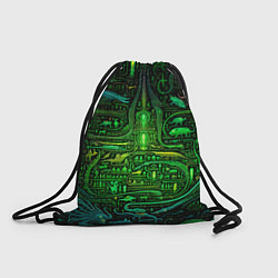 Рюкзак-мешок Психоделика в зеленом - нейронная сеть, цвет: 3D-принт