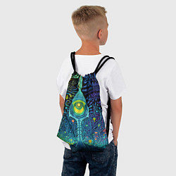 Рюкзак-мешок Психоделика разноцветная - нейронная сеть, цвет: 3D-принт — фото 2