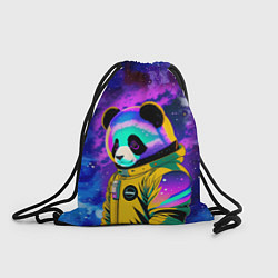 Рюкзак-мешок Панда-космонавт в космосе - неон, цвет: 3D-принт