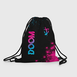 Рюкзак-мешок Doom - neon gradient: надпись, символ, цвет: 3D-принт