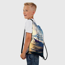 Рюкзак-мешок Парусный корабль бриг, цвет: 3D-принт — фото 2