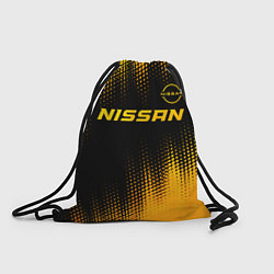 Рюкзак-мешок Nissan - gold gradient: символ сверху, цвет: 3D-принт