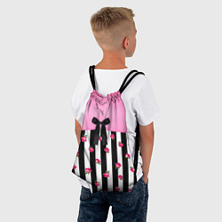 Рюкзак-мешок Костюм Барби: полоска с розами, цвет: 3D-принт — фото 2