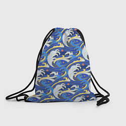 Рюкзак-мешок Японский традиционный узор волн, цвет: 3D-принт