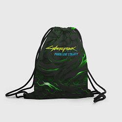 Рюкзак-мешок Cyberpunk 2077 phantom liberty green, цвет: 3D-принт