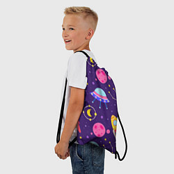 Рюкзак-мешок Космическая тема паттерн, цвет: 3D-принт — фото 2