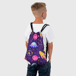 Рюкзак-мешок Космическая тема паттерн, цвет: 3D-принт — фото 2