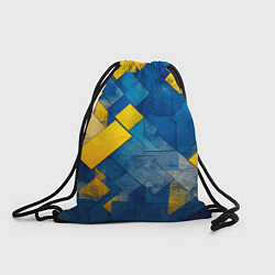 Рюкзак-мешок Синяя и жёлтая геометрия, цвет: 3D-принт
