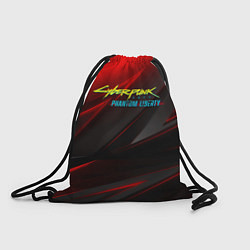 Рюкзак-мешок Cyberpunk 2077 phantom liberty red black logo, цвет: 3D-принт