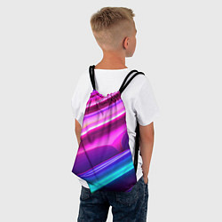 Рюкзак-мешок Неоновые объемные полосы, цвет: 3D-принт — фото 2