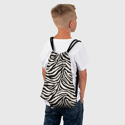 Рюкзак-мешок Полосатая шкура зебры, белого тигра, цвет: 3D-принт — фото 2