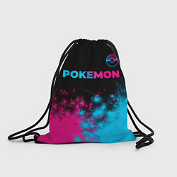 Рюкзак-мешок Pokemon - neon gradient: символ сверху, цвет: 3D-принт