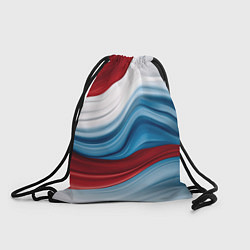 Рюкзак-мешок Белые синие красные волны, цвет: 3D-принт