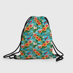 Рюкзак-мешок Яркие гавайские цветочки, цвет: 3D-принт