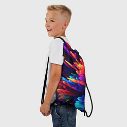 Рюкзак-мешок Неоновая абстракция в виде цветов, цвет: 3D-принт — фото 2