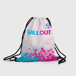 Рюкзак-мешок Fallout neon gradient style: символ сверху, цвет: 3D-принт