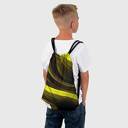 Рюкзак-мешок Черные и желтые линии, цвет: 3D-принт — фото 2