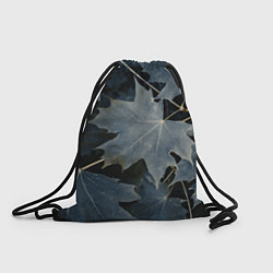 Рюкзак-мешок Листовый синий паттерн, цвет: 3D-принт