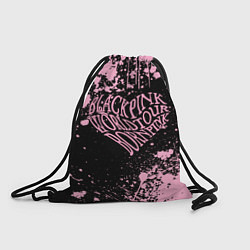 Рюкзак-мешок Блэкпинк - потертости и сердце, цвет: 3D-принт