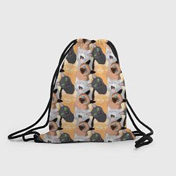 Рюкзак-мешок Черные, рыжие, серые кошки, цвет: 3D-принт