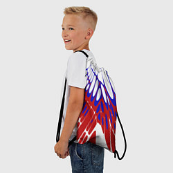 Рюкзак-мешок Лучи - белый синий красный - Хуф и Ся, цвет: 3D-принт — фото 2