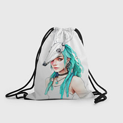 Рюкзак-мешок Девушка с черепом оленя, цвет: 3D-принт