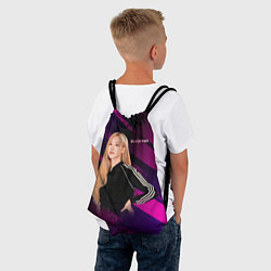 Рюкзак-мешок Роза блэкпинк фиолетовый, цвет: 3D-принт — фото 2
