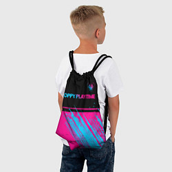 Рюкзак-мешок Poppy Playtime - neon gradient: символ сверху, цвет: 3D-принт — фото 2