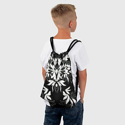 Рюкзак-мешок Цветы орнамент чб, цвет: 3D-принт — фото 2