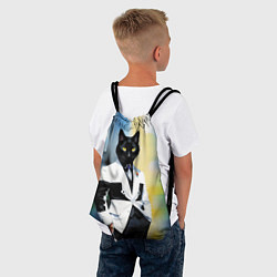 Рюкзак-мешок Cat fashionista - neural network - pop art, цвет: 3D-принт — фото 2