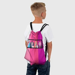 Рюкзак-мешок Группа Black pink на фоне оттенков розового, цвет: 3D-принт — фото 2