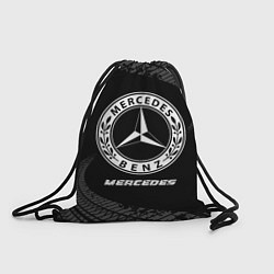 Рюкзак-мешок Mercedes speed на темном фоне со следами шин, цвет: 3D-принт