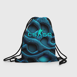 Рюкзак-мешок CS GO blue neon logo, цвет: 3D-принт