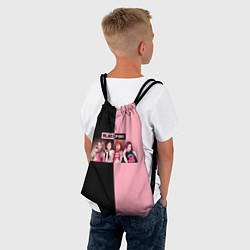 Рюкзак-мешок Черно-розовый градиент Black Pink, цвет: 3D-принт — фото 2