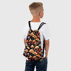 Рюкзак-мешок Разноцветный грибной паттерн, цвет: 3D-принт — фото 2