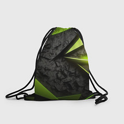 Рюкзак-мешок Зеленые абстрактные осколки, цвет: 3D-принт