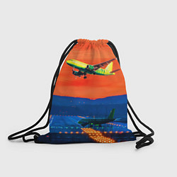 Рюкзак-мешок Боинг 737 на взлете, цвет: 3D-принт