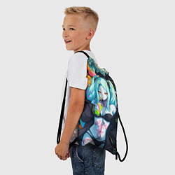 Рюкзак-мешок Ребекка и дракон - Киберпанк аниме, цвет: 3D-принт — фото 2