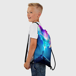 Рюкзак-мешок Цветной космос и горы, цвет: 3D-принт — фото 2
