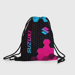 Рюкзак-мешок Suzuki - neon gradient: надпись, символ, цвет: 3D-принт