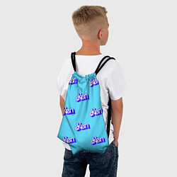 Рюкзак-мешок Синий логотип Кен - паттерн, цвет: 3D-принт — фото 2