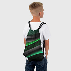 Рюкзак-мешок Black green line, цвет: 3D-принт — фото 2